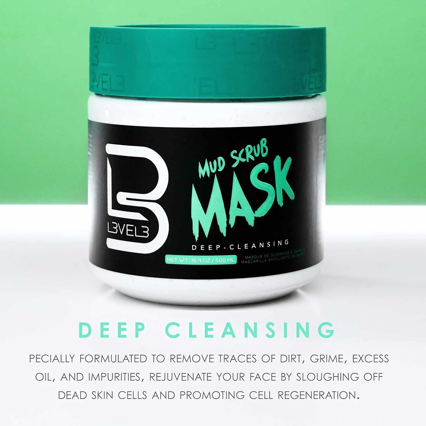 Level3 Mud Scrub Gezichtsmasker Deep Cleansing 500 ml