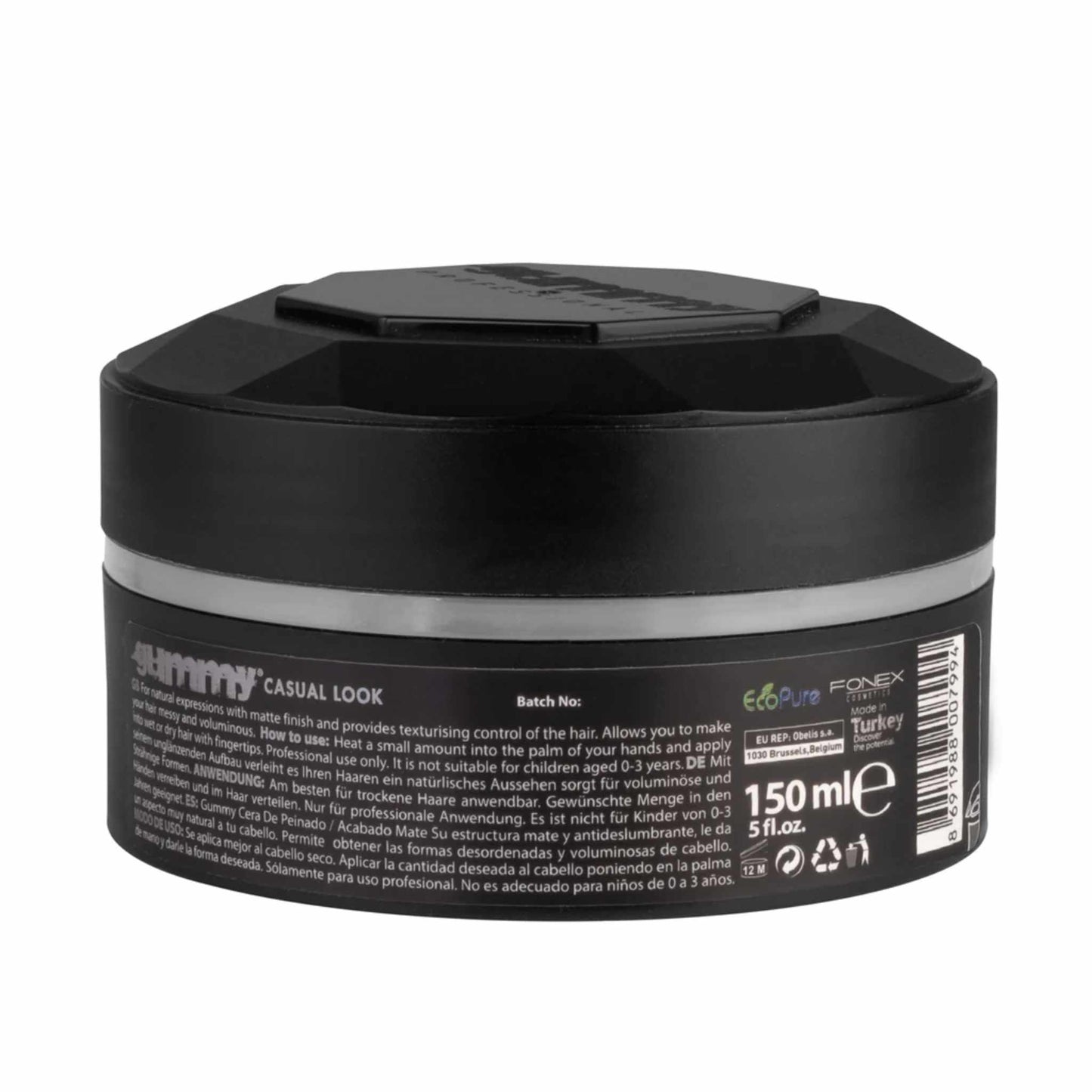 Gummy Hair Wax Casual Look 150 ml Instruction Label
