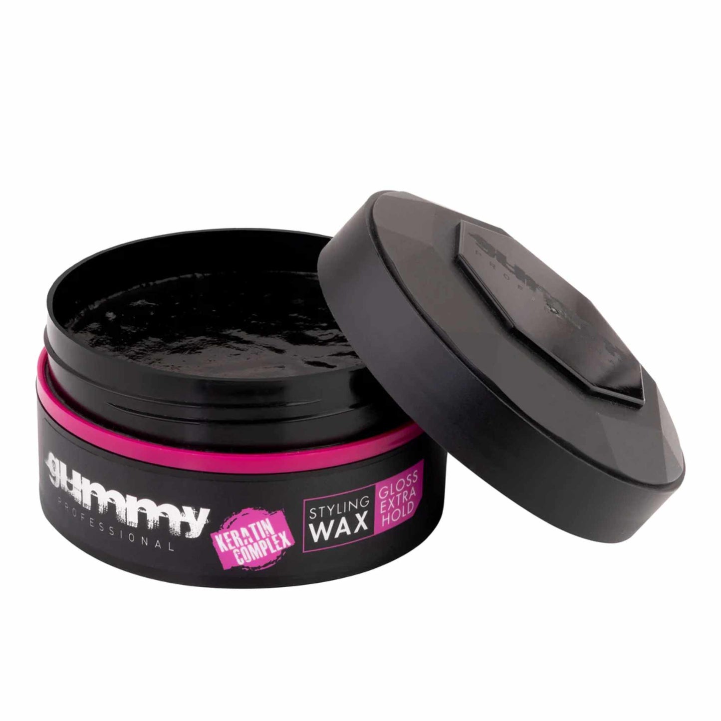 Gummy Hair Wax Gloss Extra Hold Open Jar