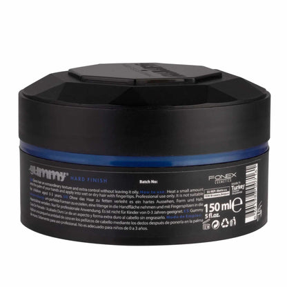 Gummy Styling Wax Hard Finish 150 ml Instruction Label