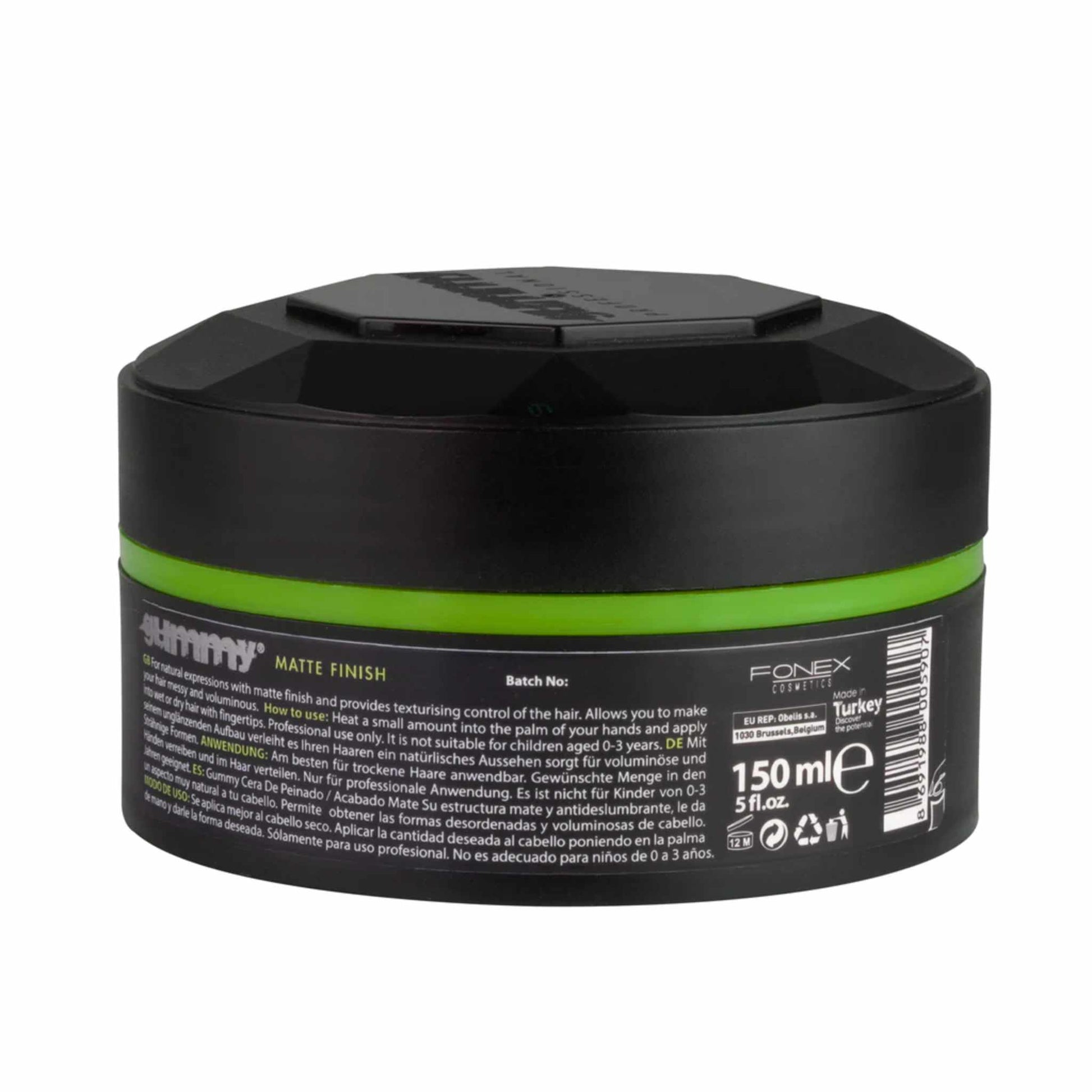 Gummy Styling Wax Matte Finish 150 ml Instruction Label