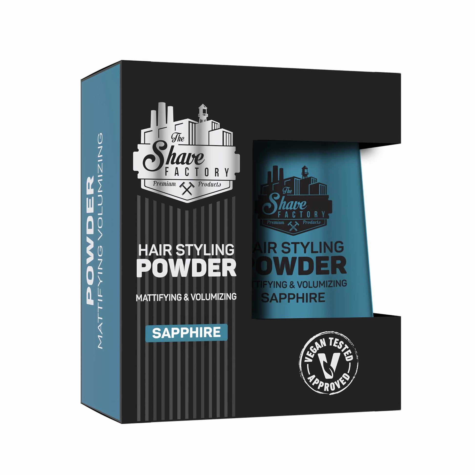 The Shave Factory Hair Styling Powder Mattifying & Volumizing Sapphire 20 gr Vegan Tested Approved